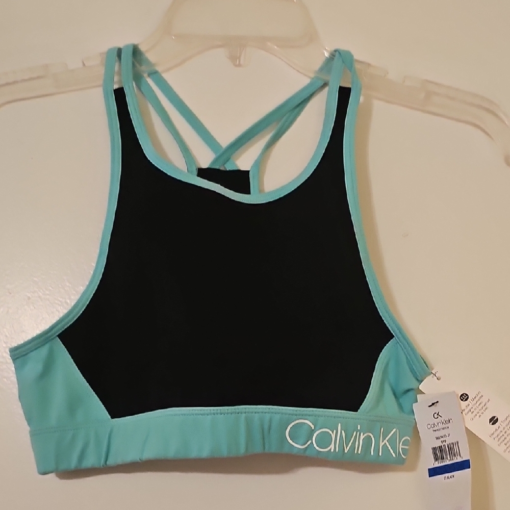 Calvin Klein's Girls Black and Blue Sports Bra